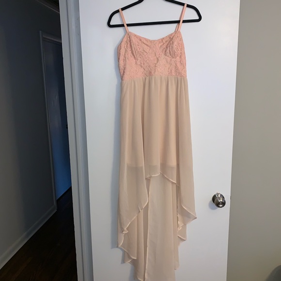 Cream Pink high-low dress - Picture 1 of 2